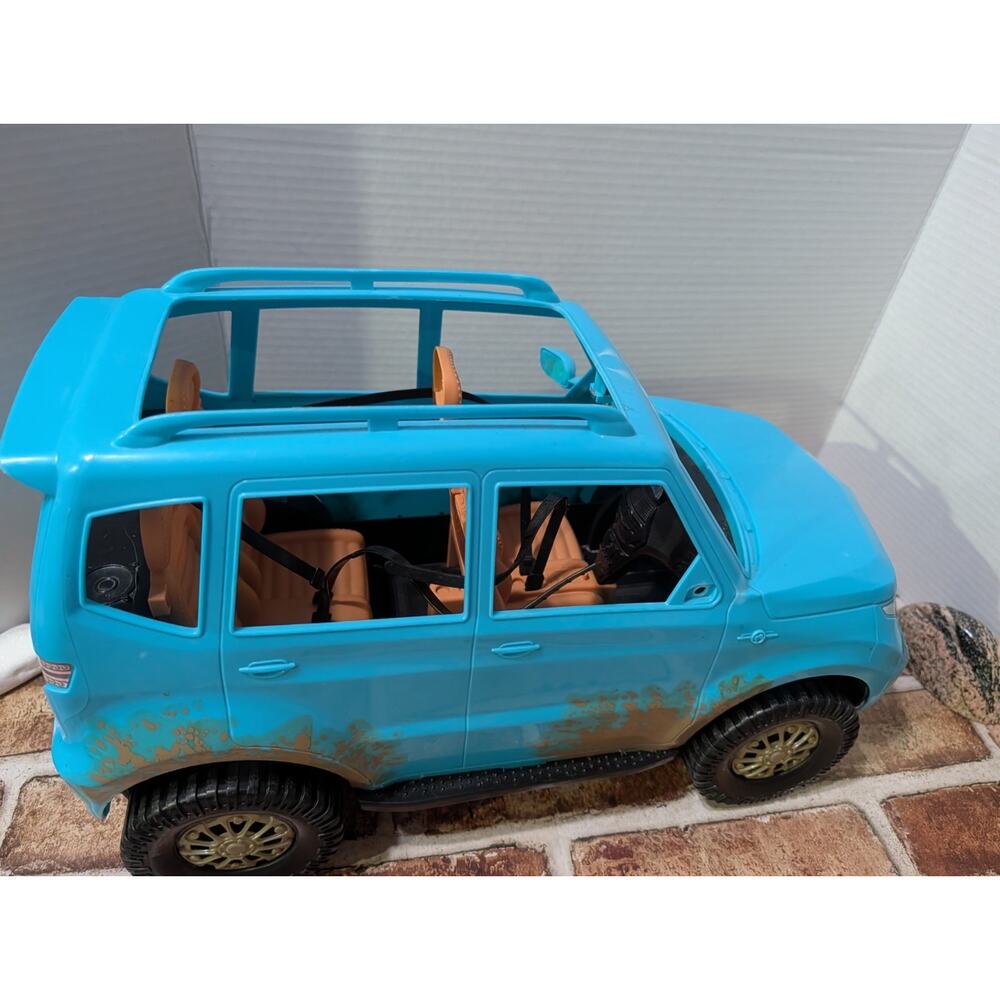 2016 Mattel Barbie Camping Fun SUV Off Road Vehicle Teal Blue Mud Splatter FGC99 - Picture 2 of 8